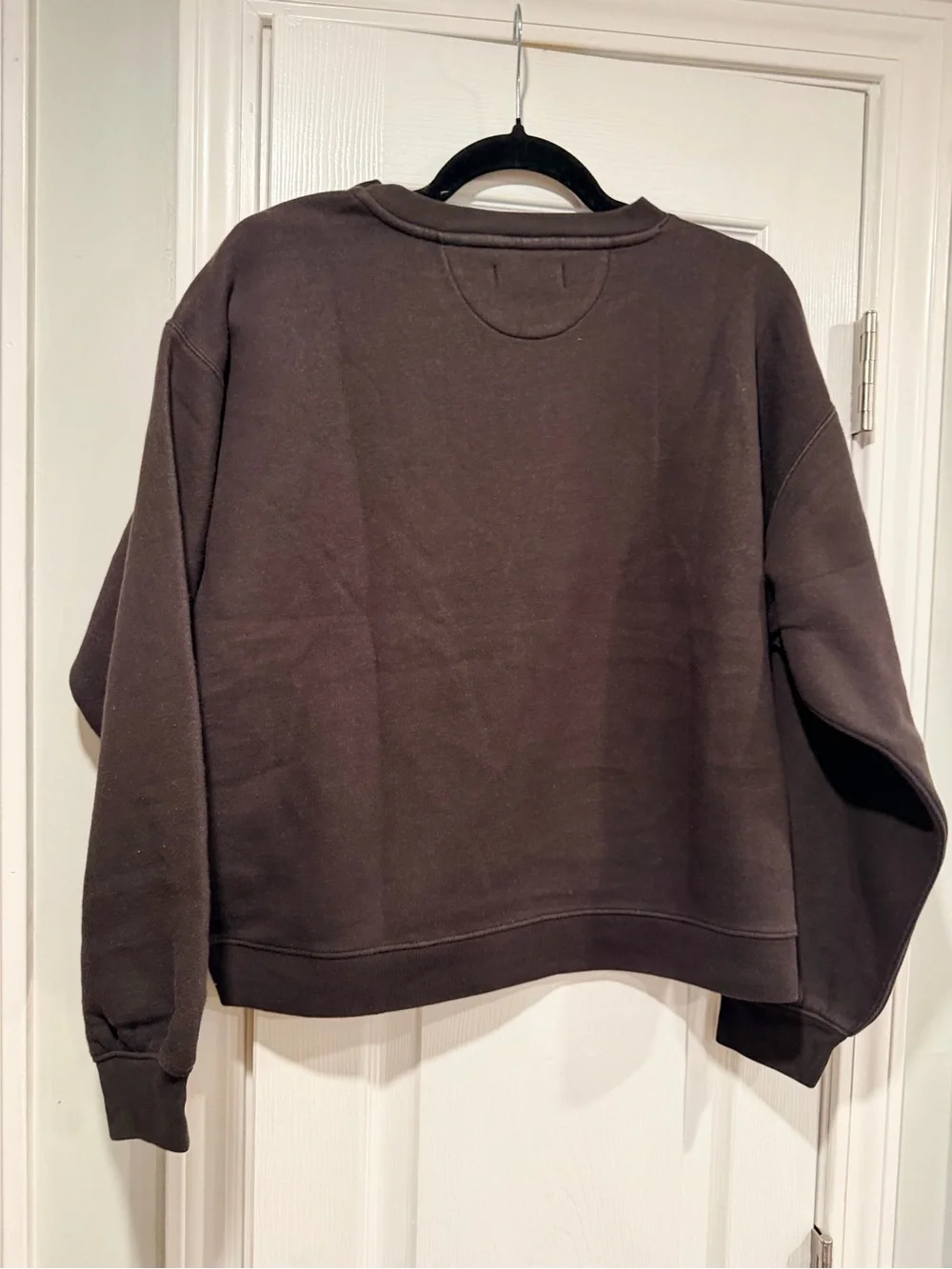 NWOT J.Crew Size S Black Gray Gold Button Shoulder Sweatshirt Crewneck Pullover